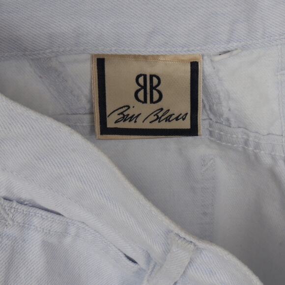 Vintage 80s Bill Blass Light Denim High Waist Long Jean Shorts L - Picture 9 of 9